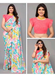 Elegant Floral Print Saree
