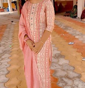 Pink Printed Kurta Set