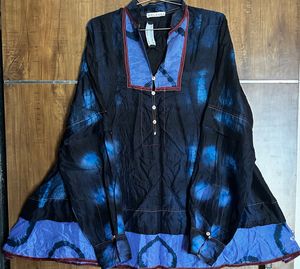 Flared Nevy Blue Colored Oversized Tunic