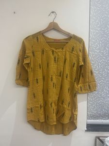 Mustard Printed Tunic Top