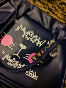 navy blue bag meow