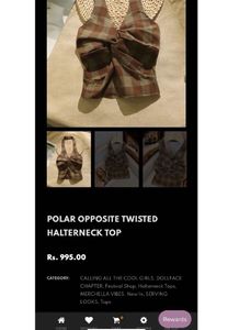 POLAR OPPOSITE TWISTED HALTERNECK TOP
