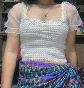A White Crop Top