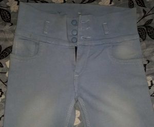 Women's Light Blue High-Waist Skinny Fit Jeans