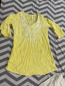 Yellow Ombre Kurta Set