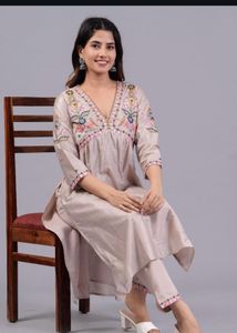 Rich fabric - Alia cut Blush pink kurta set