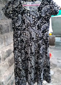 Black &amp; White Print Dress