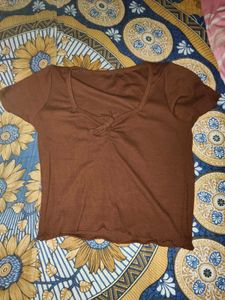 Cute Brown Crop Top