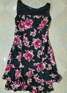 Floral Ruffle Hem Dress