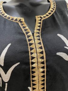Black linen printed kurta