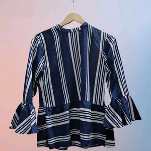Striped Flared Sleeve Top