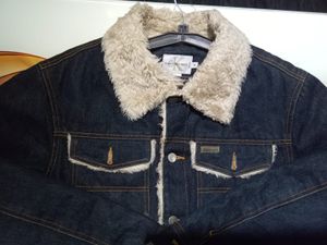 Denim Jacket with Shearling Collar