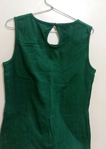 Party Wear Green Top With Beautiful Front Detail