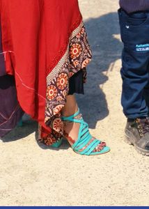 Stylish green heels footwear