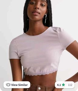 Pink Back Detailed Crop Top