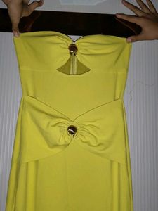 Yellow Strapless Maxi Dress