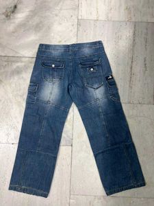 Blue Denim Cargo Jeans
