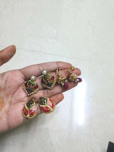 Combo Of Earrings &amp; Scrunchies
