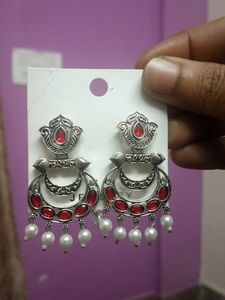 Red & Silver Earrings