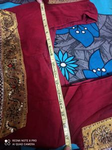 zari work red saree ( only one time wear)