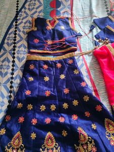 Blue Embroidered Lehenga Choli