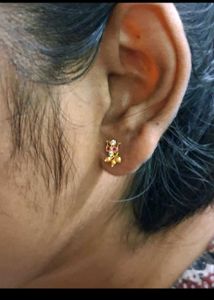 Gold Bird Design Earrings