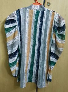 Striped Tie-Neck Top