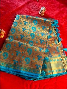 Silk Saree with Paisley and Floral Design