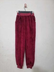 Burgundy Velvet Joggers