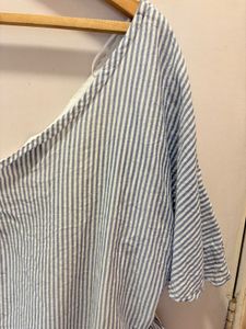 Striped One-Shoulder Tie Top