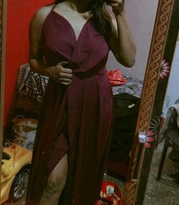 Purple Slit Dress