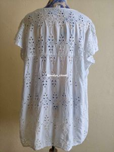 White Eyelet Tunic Top