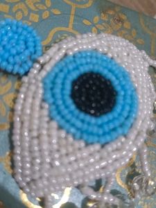 Handmade Beaded &#34;Evil Eye&#34; Brooch
