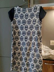 109 F Navy Blue Sheer Shift Dress