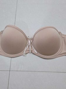 Beige Strapless Bra