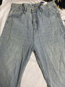 High Waisted Light Blue Baggy Jeans
