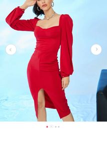 Urbanic Elegant Red Midi Dress - XS