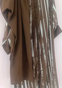 😍SALE😍Brown &amp; White Striped Kurti with Pant Set