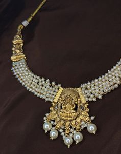 Golden Indian Jewelry Set with Zaveri Pearls