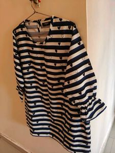 Striped Heart Print Top /No Used