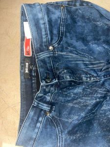 Stylish Blue Patterned Jeans