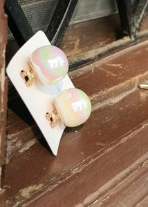 Oversized Rainbow Pearl Easy Back Closure Earrings