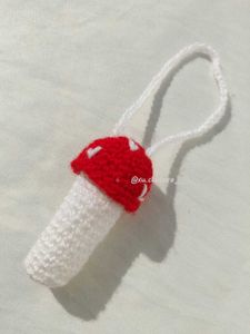 Crochet Mushroom 🍄 Lipstick Holder / Bag Charm