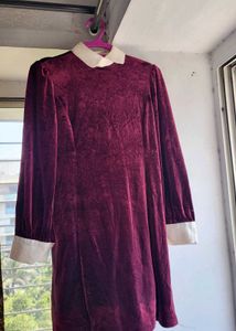 Bedazzling Korean Velvet Party Dress