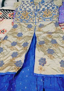 Blue Floral Embroidered Top