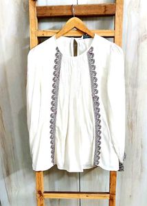 Embroidered White Top size 40-42