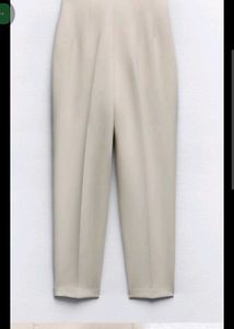 Zara High Waist off white Pant