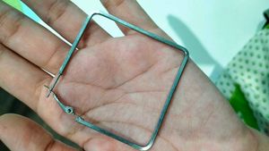 Square Silver Hoop Earrings
