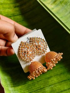 Rose Gold Designer Jhumkas