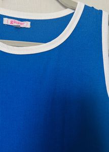 Blue Sleeveless Midi Dress